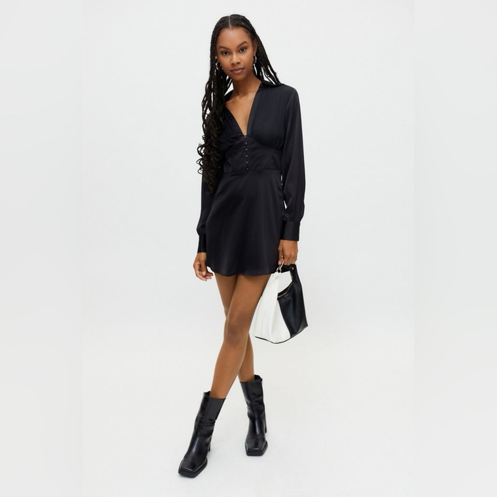 Urban Outfitters UO Phoebe Corseted Shirt Dress Large